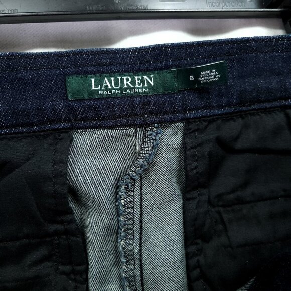 Ralph Lauren Wax Coated Jeans Women's Size 8 Flare-Leg Dark Wash - Picture 11 of 13